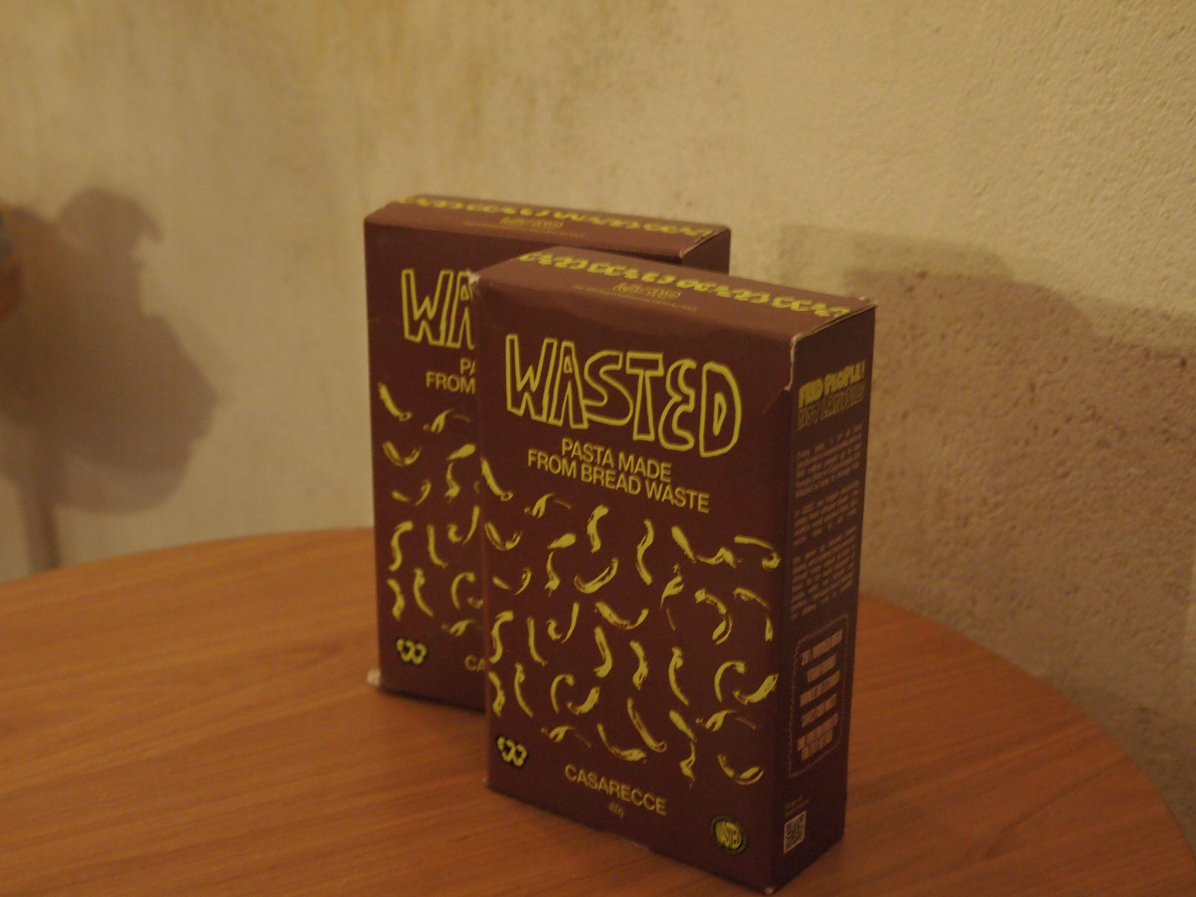 Caserecce pasta made from bread waste